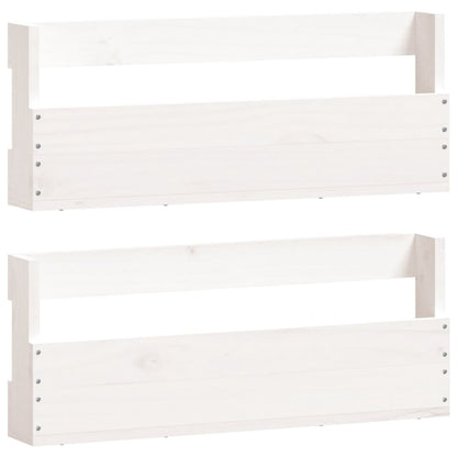 Set of 2 Modern 23" Wall Mounted Pine Shoe Cabinet